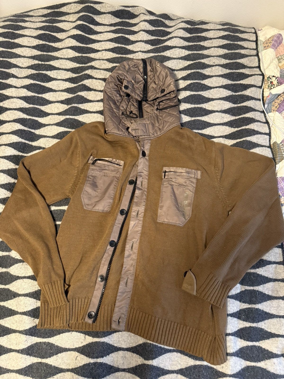 Vintage Techwear police cardigan with zip hood Size US L / EU 52-54 / 3 - 1 Thumbnail