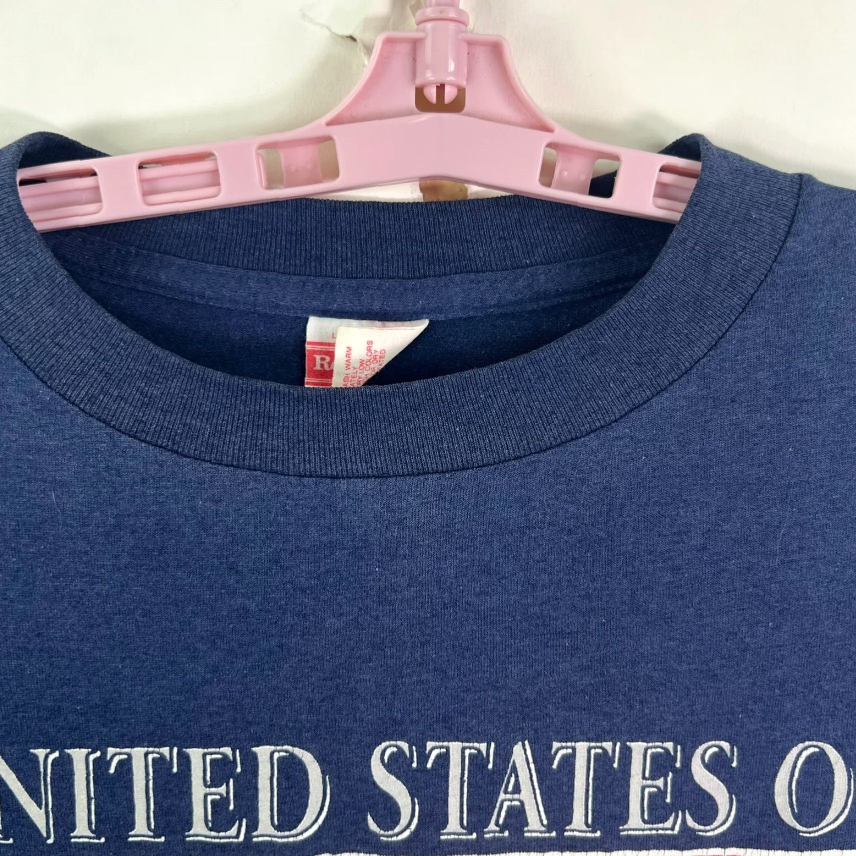 Vintage VINTAGE United States of America Flag T Shirt Mens L Blue Graphic Print Crew Neck Short Sleeve 1990s Mens Size US L / EU 52-54 / 3 - 3 Thumbnail