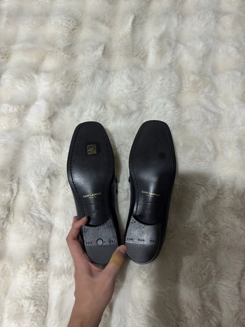 Saint Laurent Paris Saint Laurent Paris Black Gold Loafers shoes Size US 9.5 / EU 42-43 - 3 Thumbnail