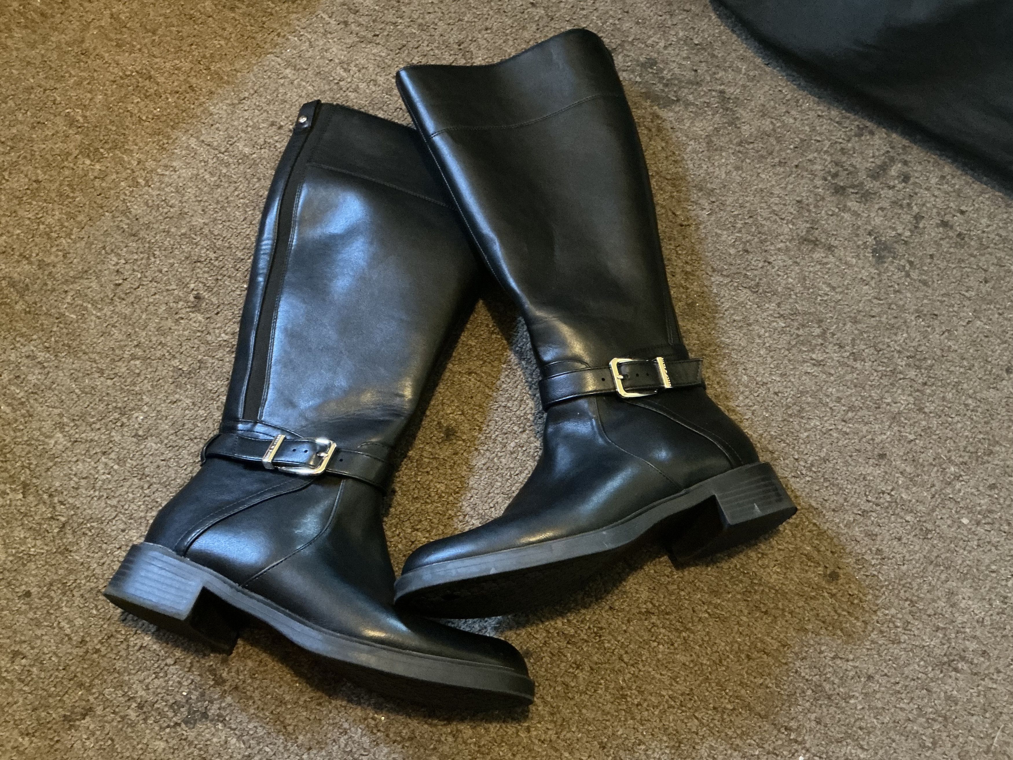 Other Kelly & Katie Black Leather Knee-High Boots 7.5 Size US 7.5 / IT 37.5 - 3 Thumbnail