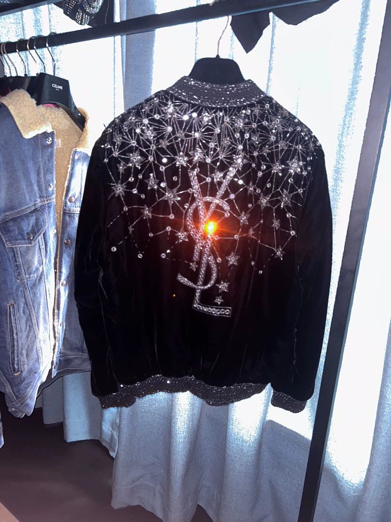 Yves Saint Laurent saint Laurent19 FW Gypsophila Rhinestone Jacket 2503-Nextar Size S / US 4 / IT 40 - 1 Thumbnail