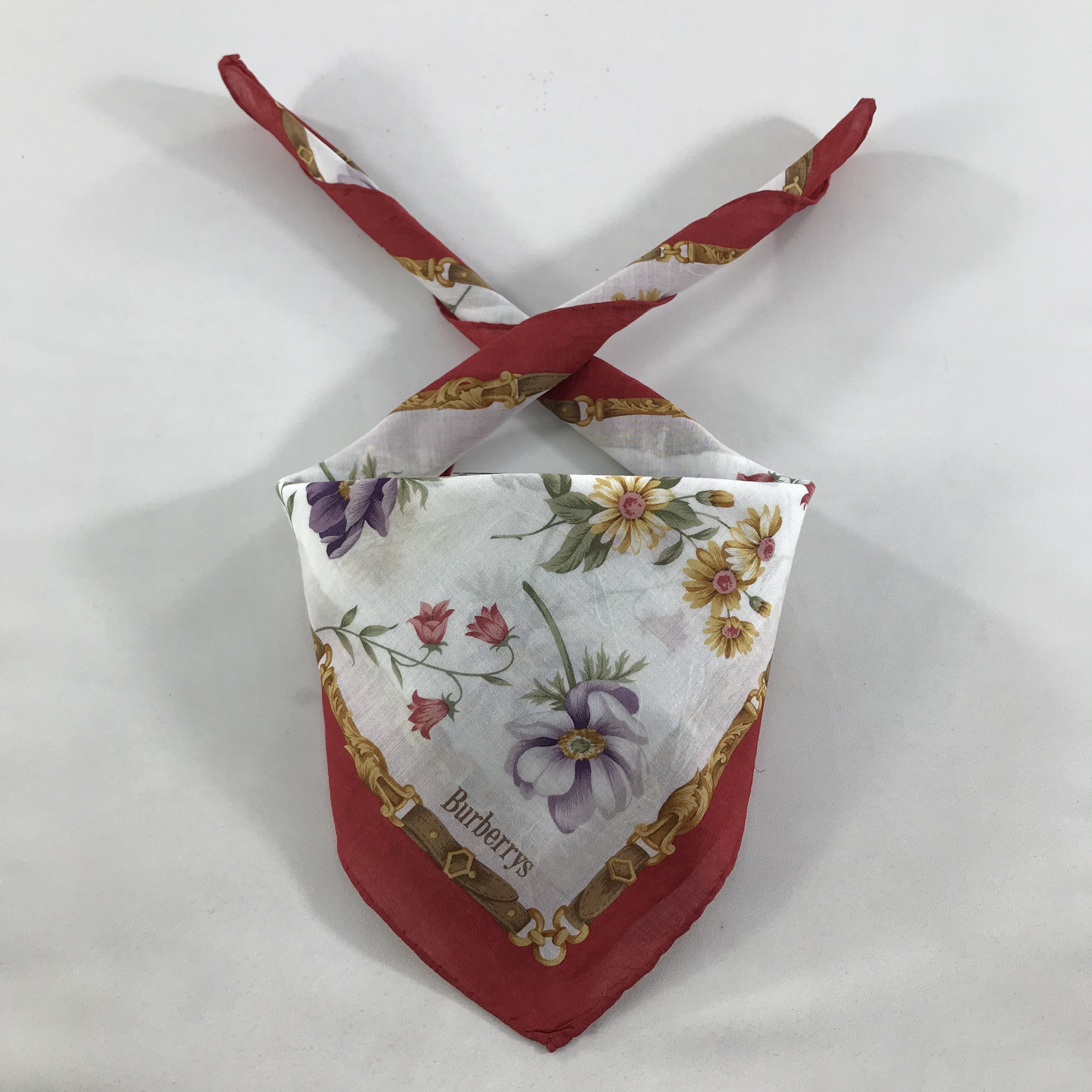 Burberry × Vintage Burberry Bandana / Handkerchief / Neckerchief - S1545 Size ONE SIZE - 3 Thumbnail