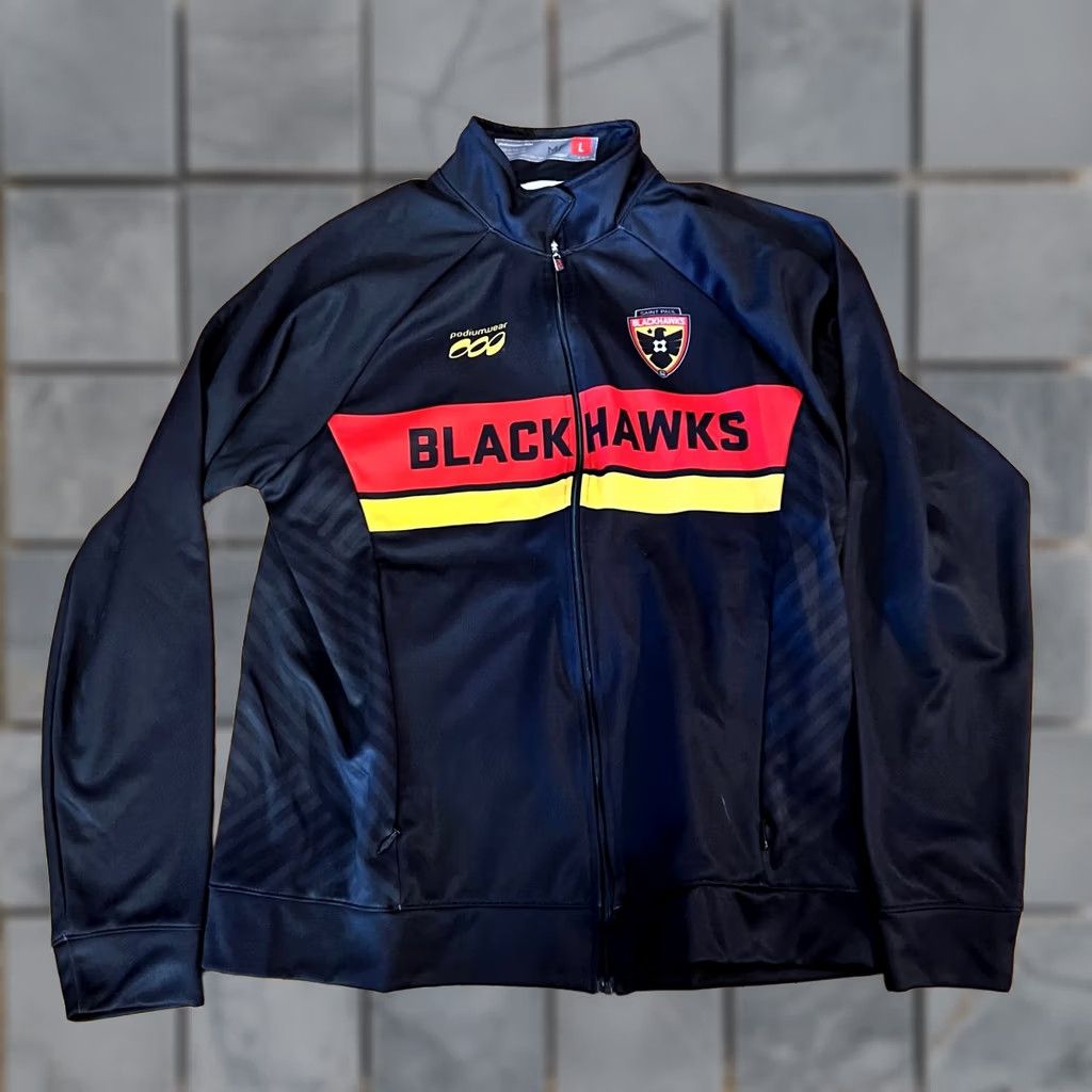 Vintage Podium Wear Jacket Adult Large Saint Paul Blackhawks Soccer Track Mens Black Size US L / EU 52-54 / 3 - 1 Thumbnail