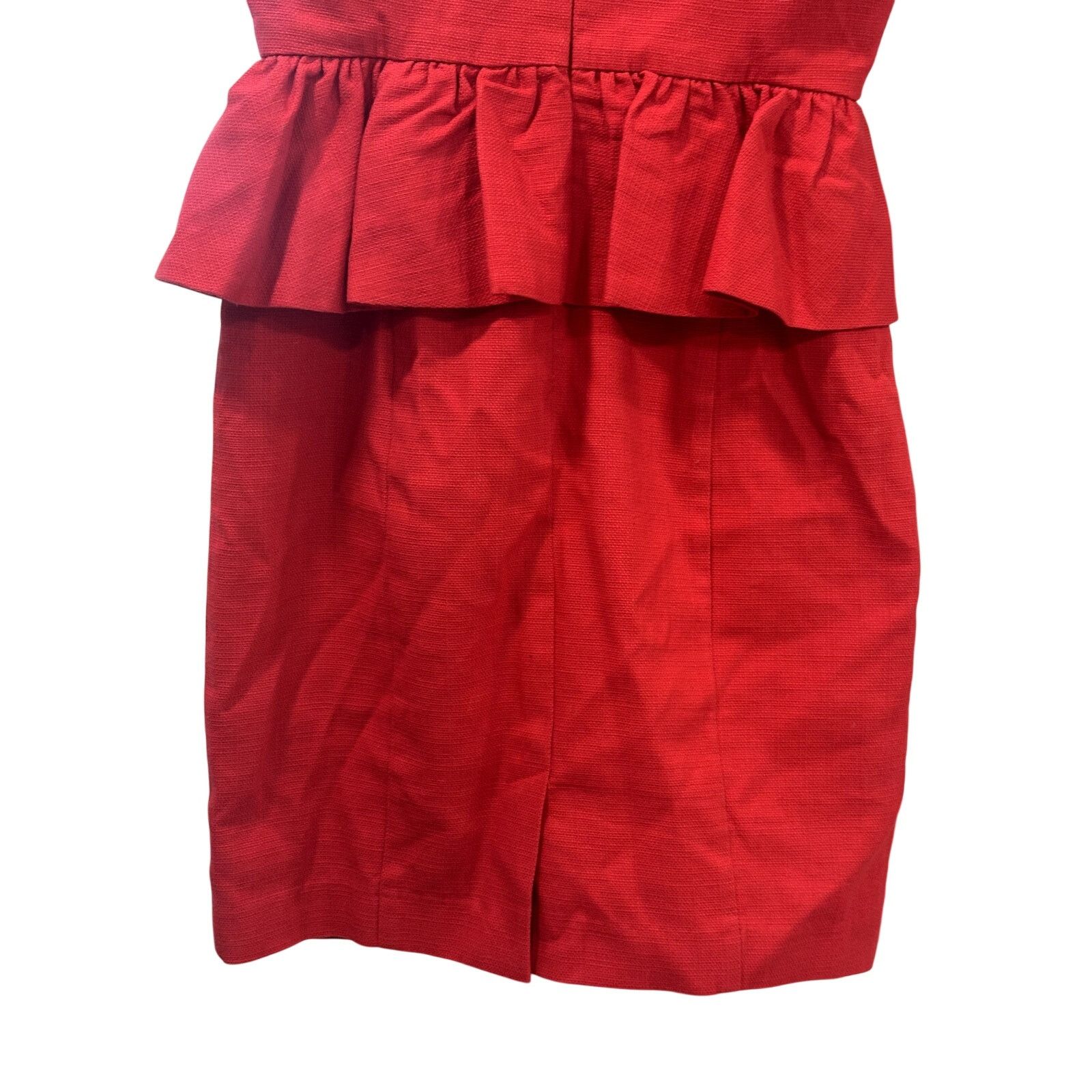 Other Anyn K Women's Red Strapless 100% Cotton Peplum Mini Dress S Size S / US 4 / IT 40 - 7 Thumbnail