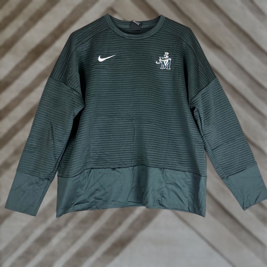 Nike Nike Women's Sweatshirt Dark Gray Long Sleeve Dri Fit Ribbed Stretch Large Size L / US 10 / IT 46 - 1 Thumbnail