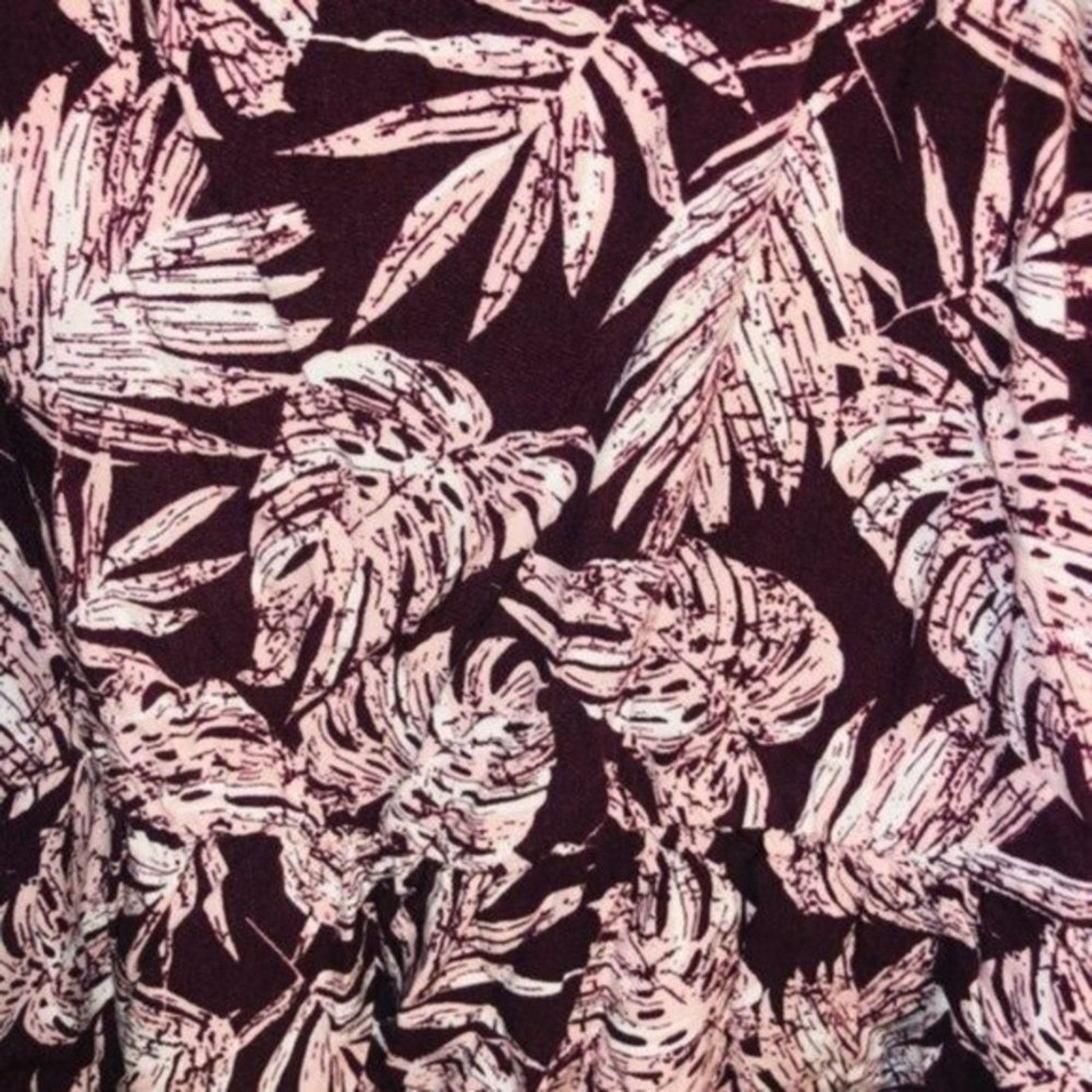 Other Abound Burgundy Floral Print Peplum Gathered Blouse Medium Size M / US 6-8 / IT 42-44 - 6 Thumbnail