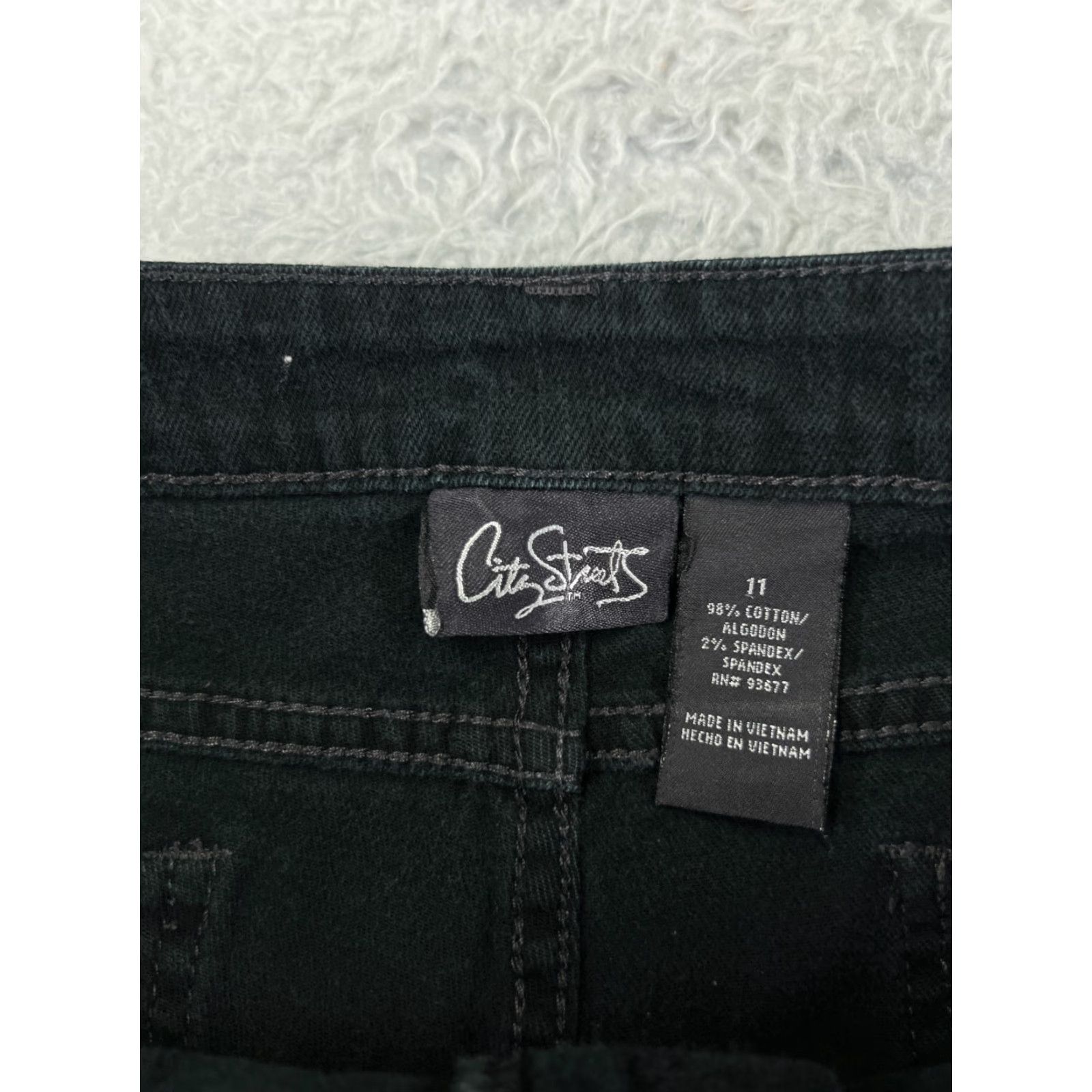 Vintage City Steets Jeans Womens 11 Black Denim Flared Low Rise Cotton Blend 29x29 Size 32" / US 10 / IT 46 - 3 Thumbnail