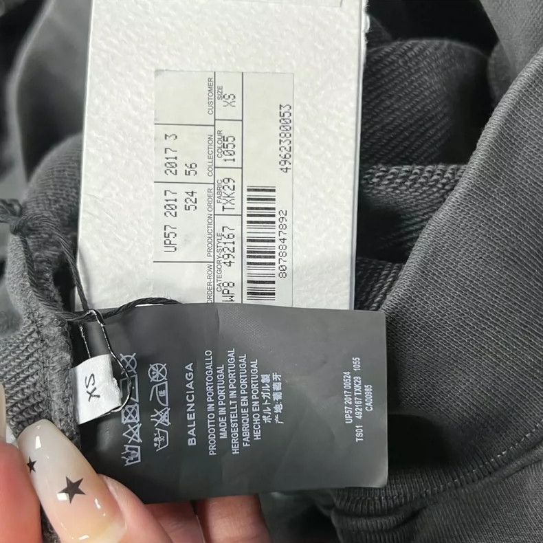 Balenciaga Balenciaga Grey printed logo hooded sweatshirt on back Size US XS / EU 42 / 0 - 8 Thumbnail