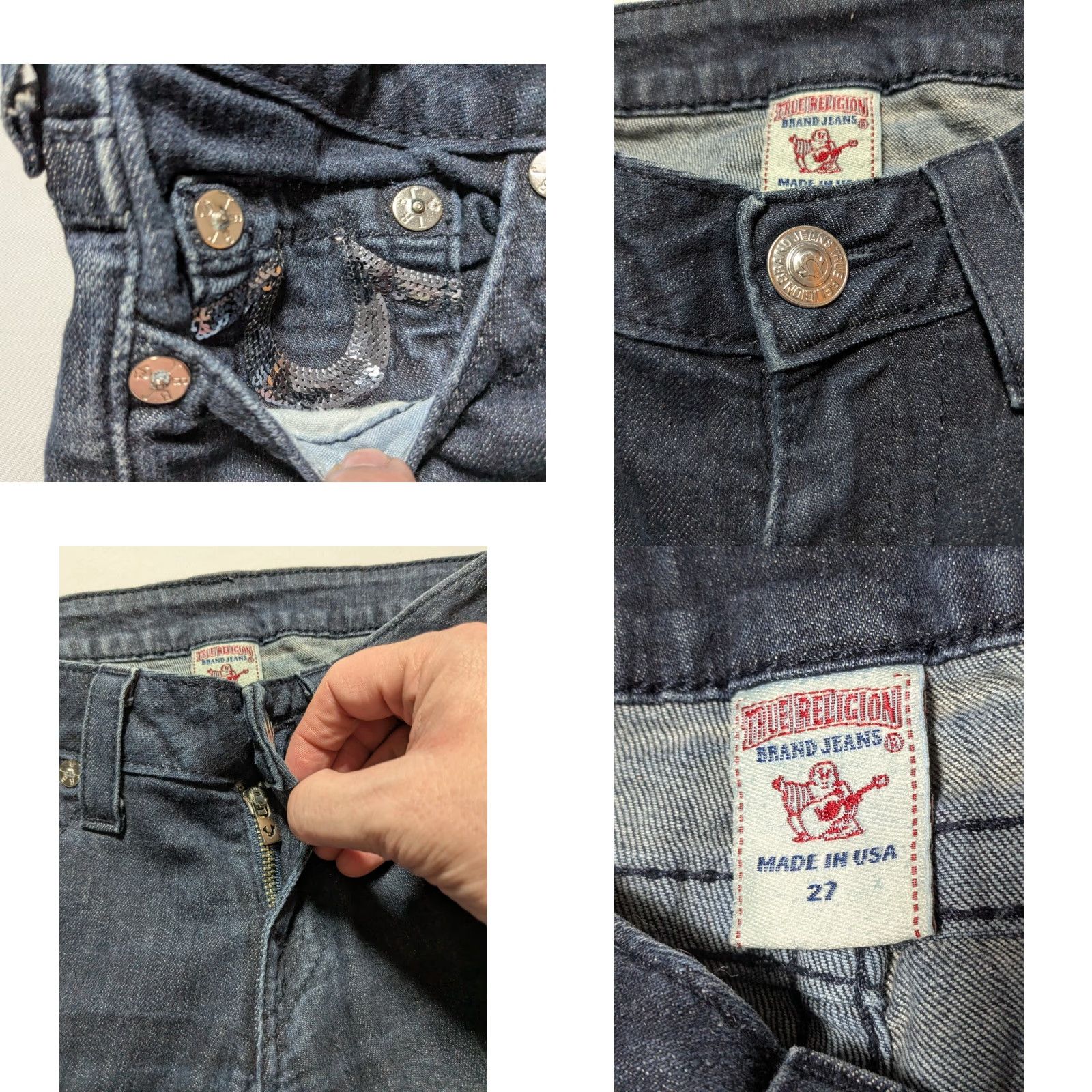 True Religion TRUE RELIGION SKINNY Denim Blue Jeans 27 5-Pocket USA Women Recycled? Size 27" / US 4 / IT 40 - 8 Thumbnail