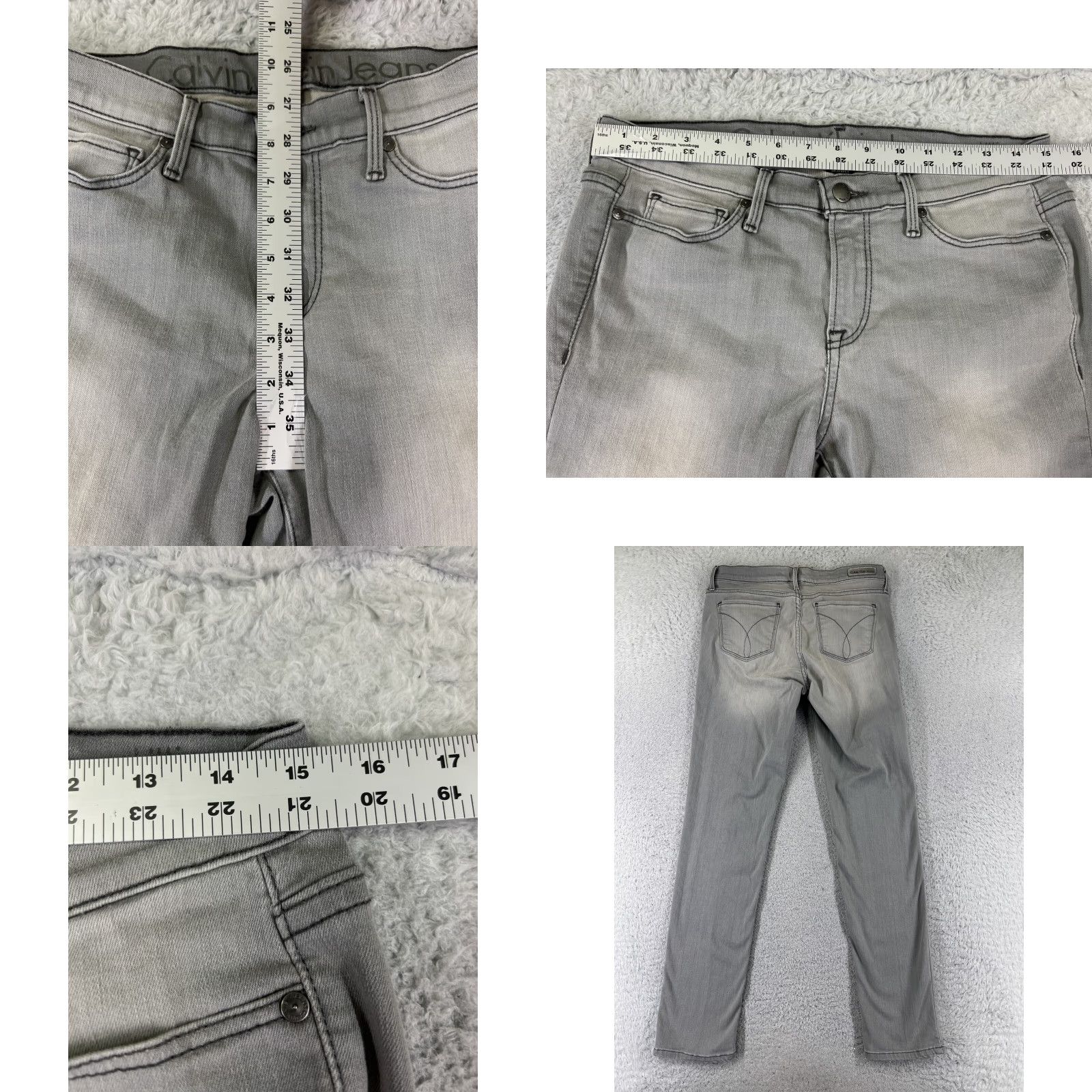 Calvin Klein Calvin Klein Jeans Women 10 Gray Denim Mid Ultimate Skinny Cotton 29x31 Pants Size 32" / US 10 / IT 46 - 9 Thumbnail