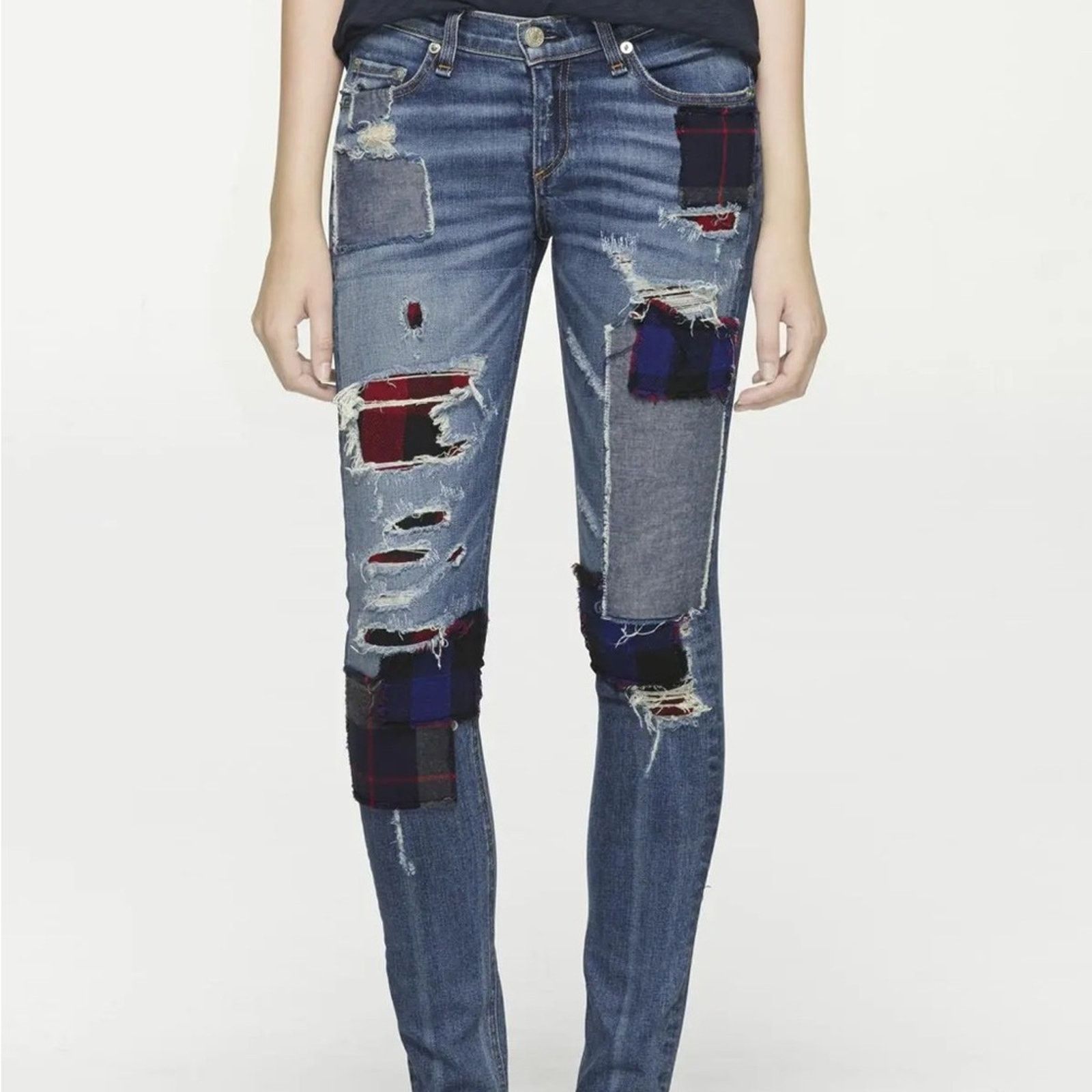Rag & Bone Rag & Bone Harajuku Patchwork Skinny Denim Jeans Women’s 28 Size 28" / US 6 / IT 42 - 1 Thumbnail