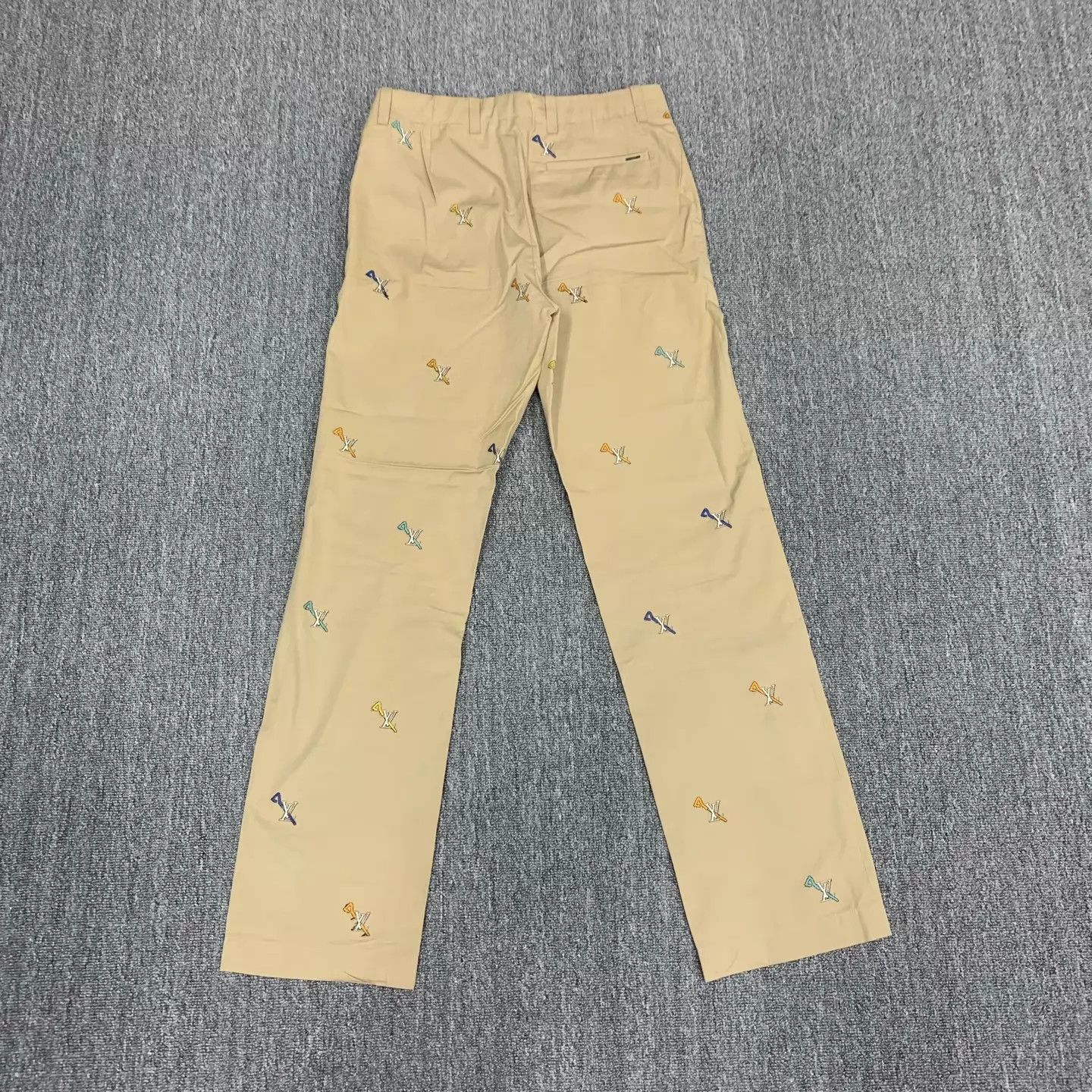 Louis Vuitton Lv Beige Pin Embroidered All Over Print Pants Mint Size US 30 / EU 46 - 2 Thumbnail