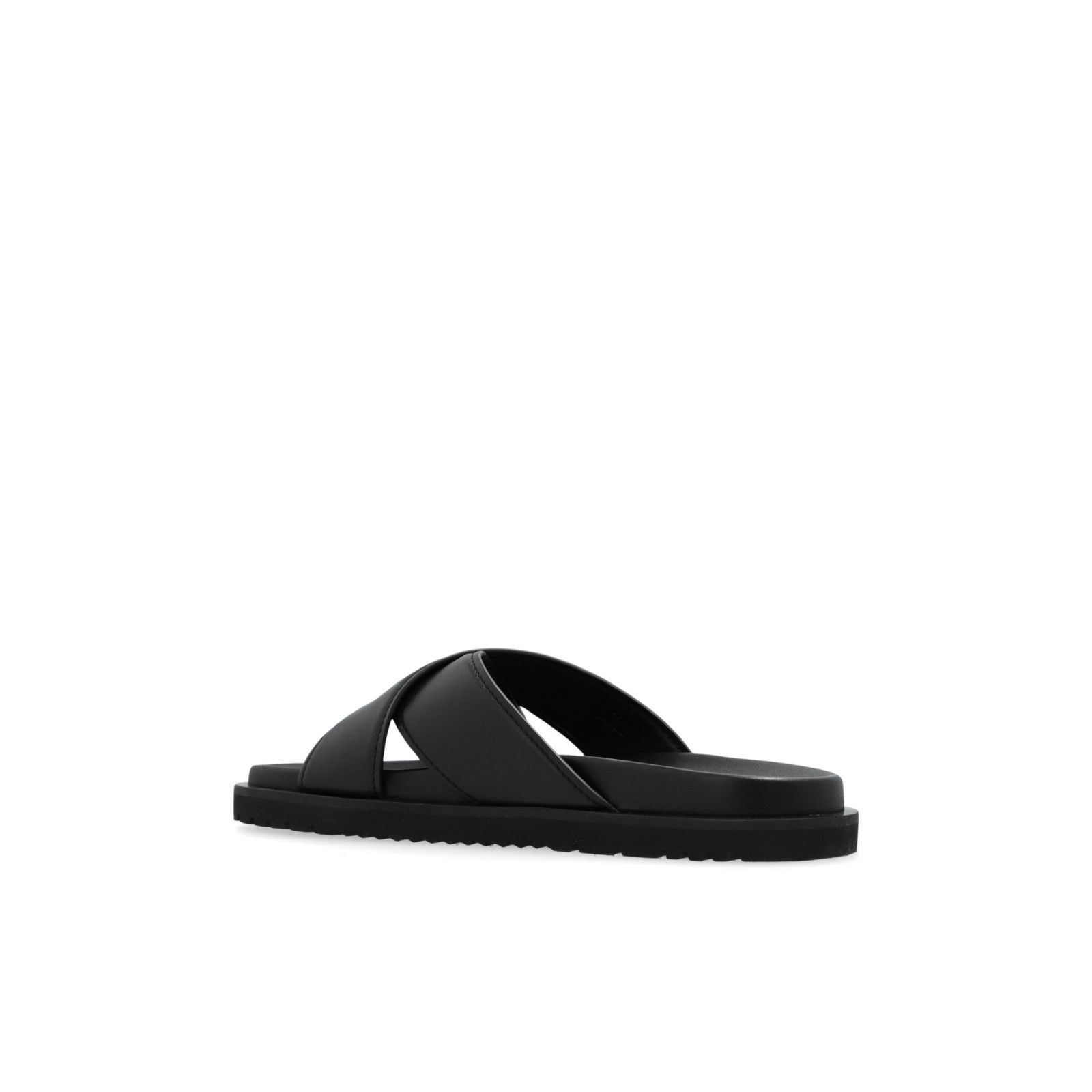 Versace VERSACE Black Leather Slippers New And Authentic (Men's size Size US 11.5 / EU 44-45 - 3 Thumbnail