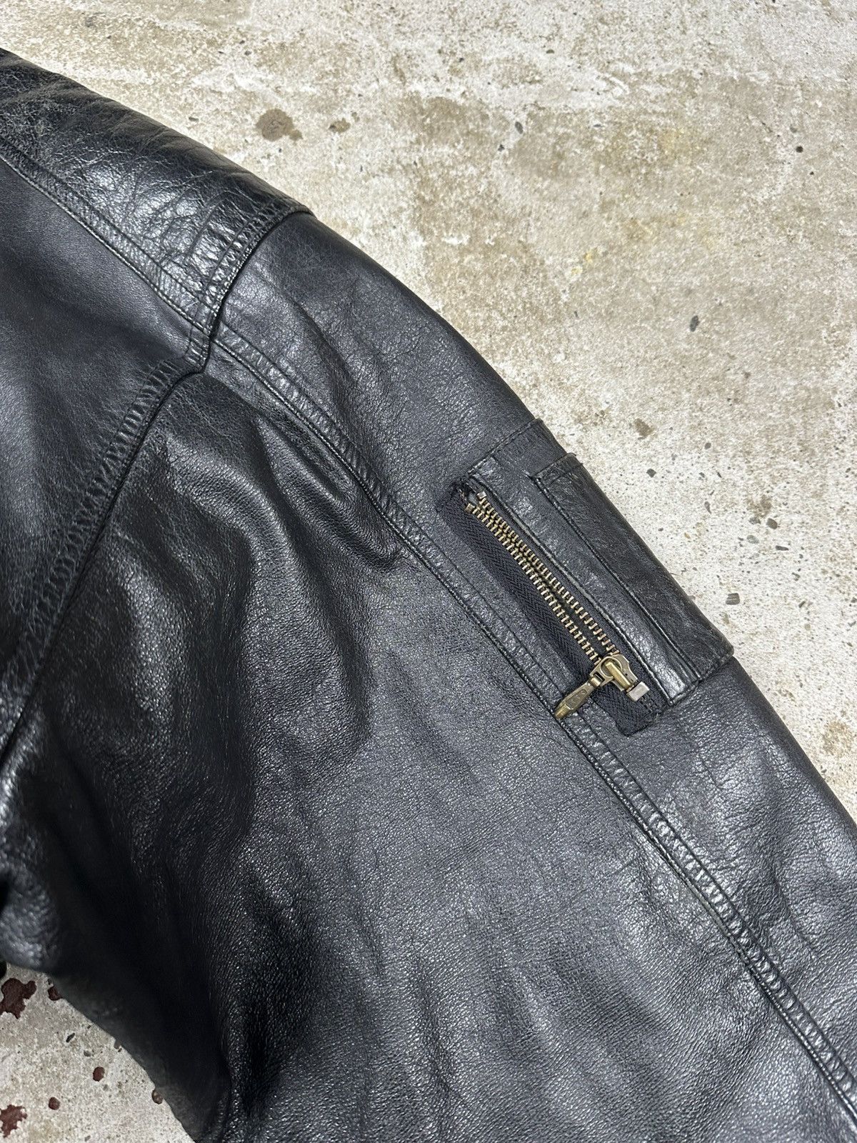 Genuine Leather × Vintage Vintage Y2K MA1 Leather Military Bomber Jacket Flyers Size US XL / EU 56 / 4 - 7 Thumbnail
