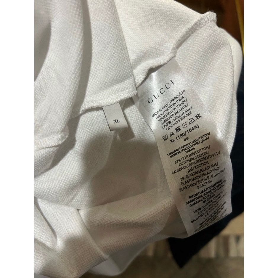 Gucci Men's Gucci polo shirt with pink embroidered logo size XL Size US XL / EU 56 / 4 - 8 Thumbnail