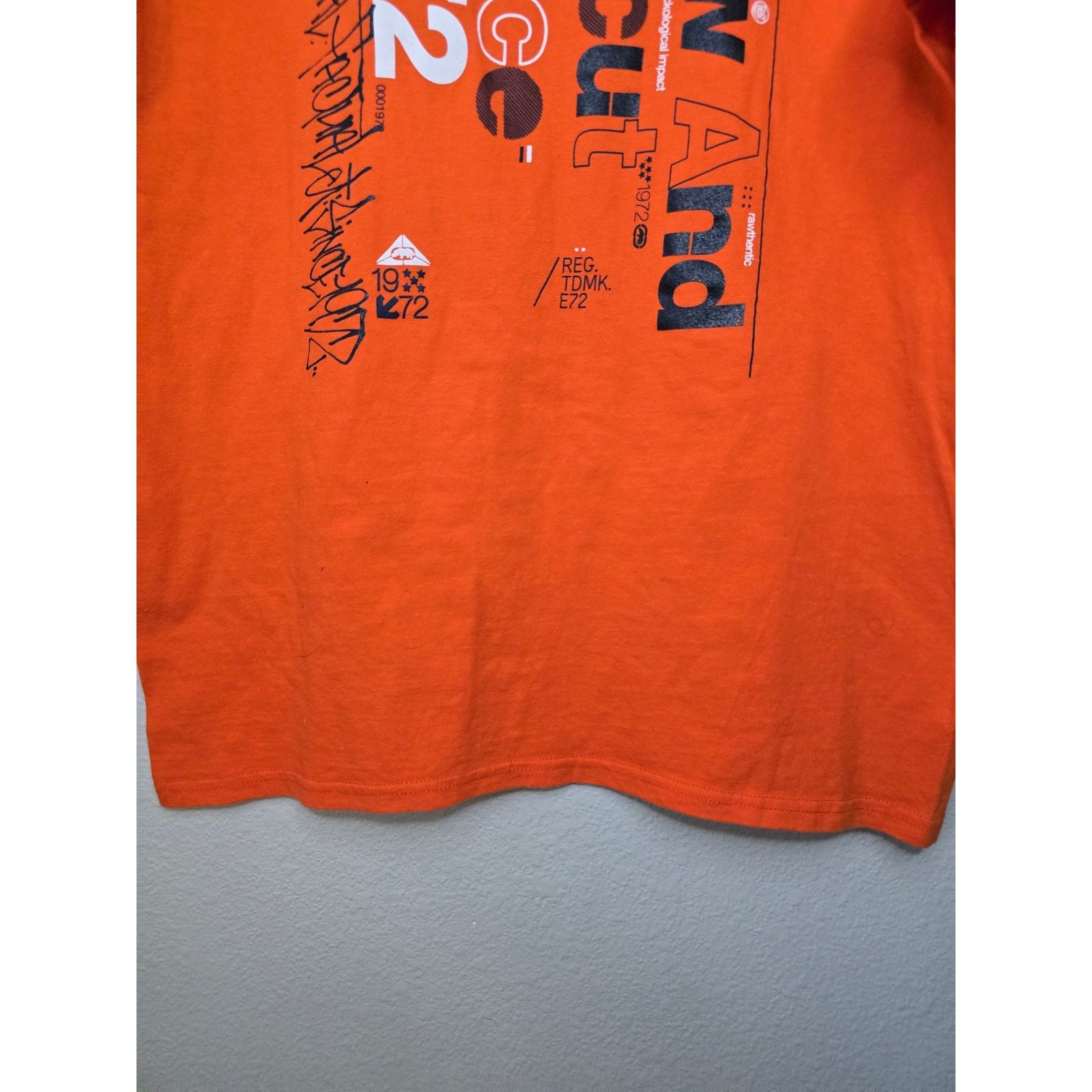Ecko Unltd. × Vintage Ecko Unltd Shirt XL Vneck Orange Streetwear Skater Tee Y2k Size US XL / EU 56 / 4 - 3 Thumbnail