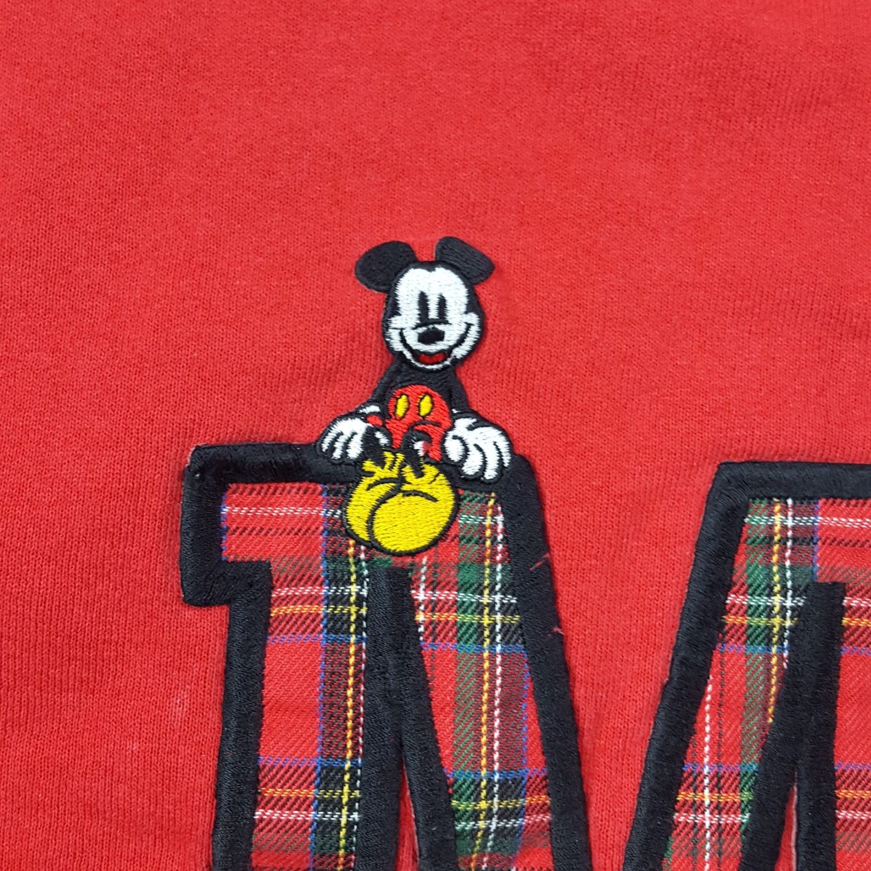 Mickey & Co. VINTAGE Mickey Plaid Logo Men's Large Red Crewneck Retro Sweatshirt Cartoon Size US L / EU 52-54 / 3 - 5 Thumbnail