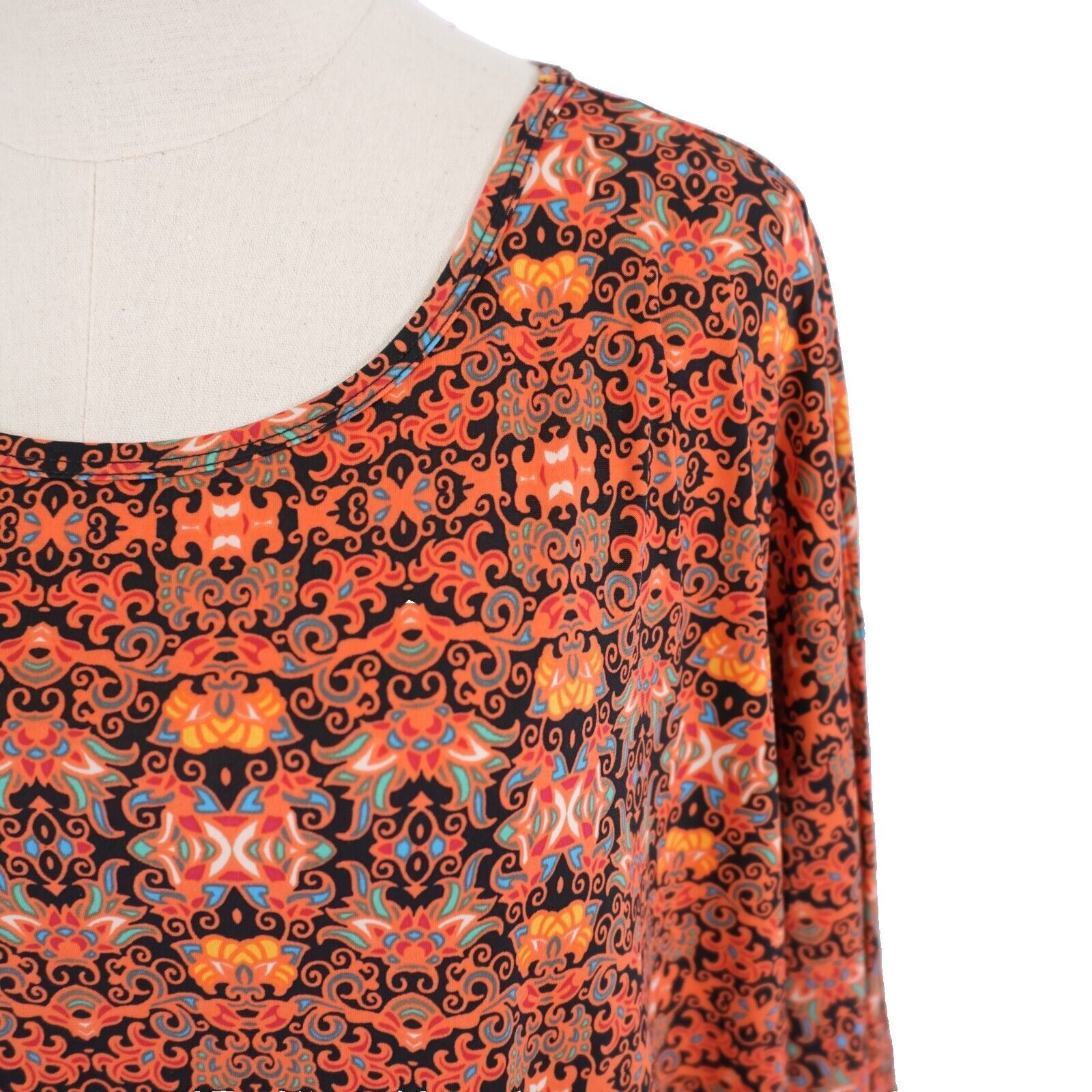 Designer NEW LuLaRoe Irma Loose Orange Tunic Top Long Shirt Tail Top Size M / US 6-8 / IT 42-44 - 2 Thumbnail