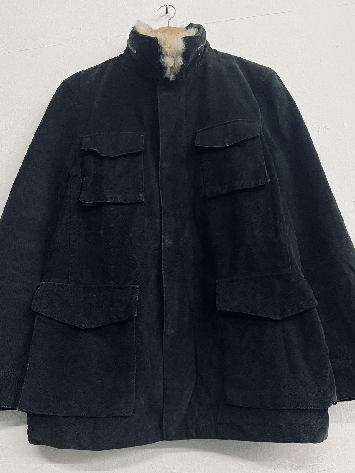 Calvin Klein × Calvin Klein 205W39NYC Vintage Calvin Klein Denim Chore Fur Jacket Size US M / EU 48-50 / 2 - 2 Thumbnail