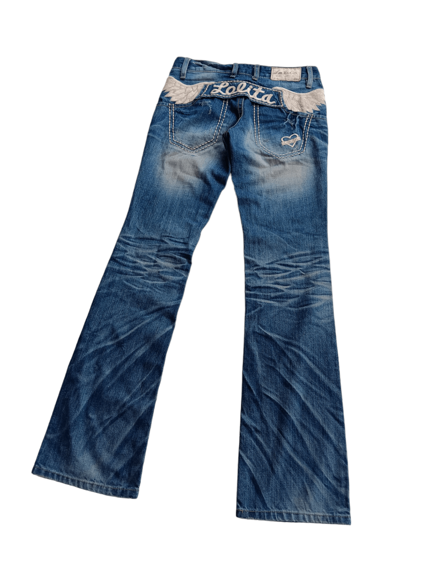 Japanese Brand YOSHITOMO NARA LOLITA WINGS EMBROIDERED BOOTCUT LOW RISE Size US 29 - 2 Thumbnail