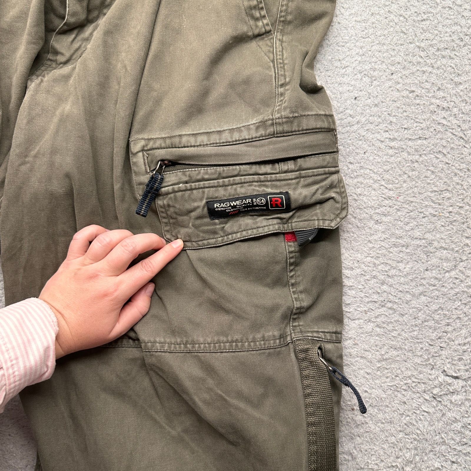 Other Vintage Rag Wear Cargo Pants Mens 36x30 Olive Adjustable Size US 36 / EU 52 - 12 Thumbnail