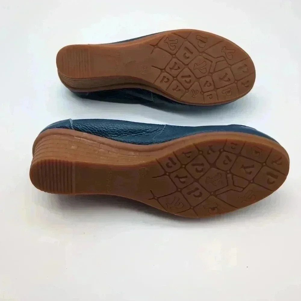 Designer Rare Golddipenguin Blue Leather Heeled slipper rubber sole Size US 5 / IT 35 - 6 Thumbnail