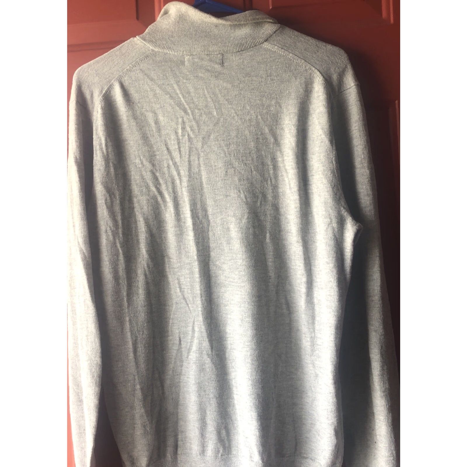 Banana Republic Banana Republic Eco Sweater Mens M Gray Black Stripe 1/4 Zip Mock Neck Size US M / EU 48-50 / 2 - 4 Thumbnail