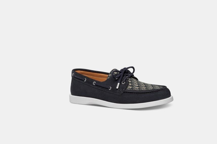 Dior o1w1db10325 3DE38 Granville Loafers in Navy Blue & Beige Size US 7 / EU 40 - 2 Thumbnail