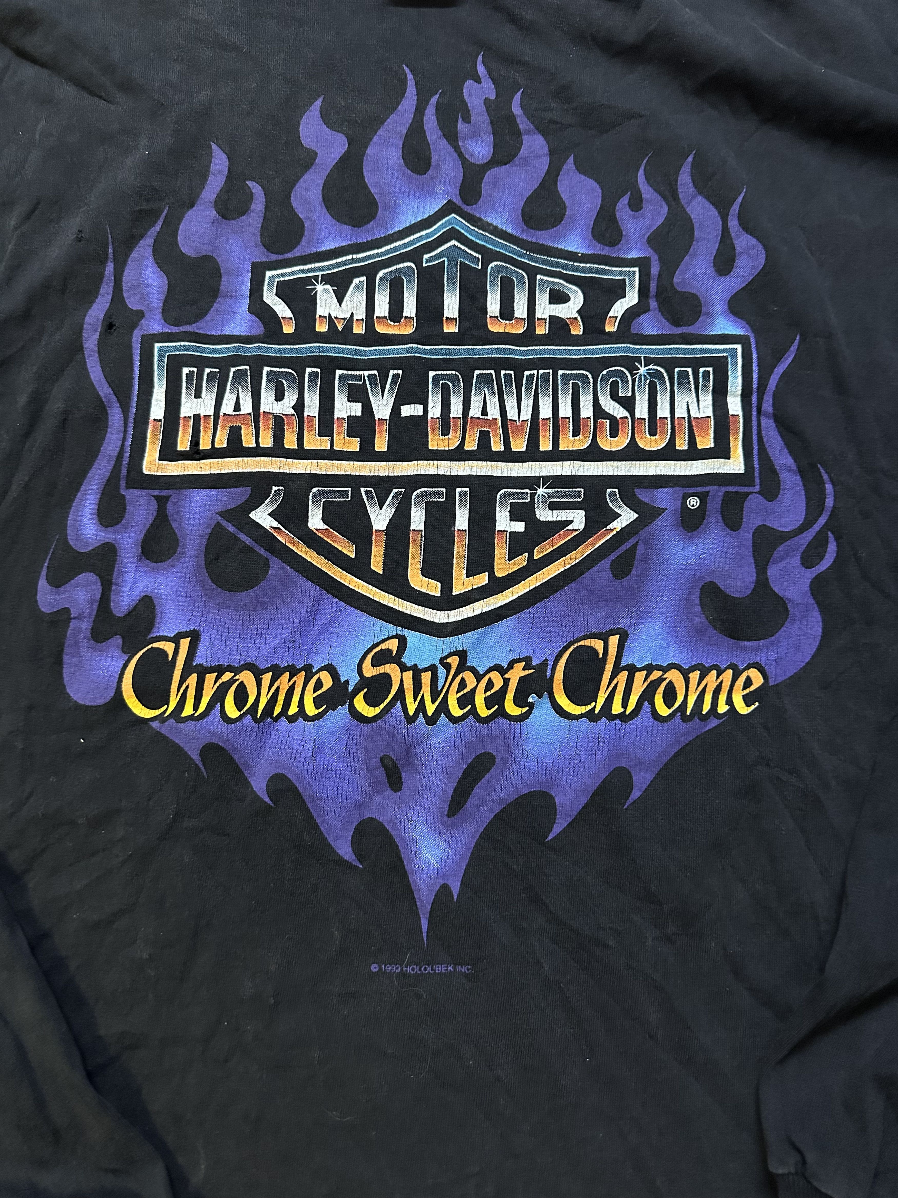 Harley Davidson Vintage Harley-Davidson T-Shirt “Chrome Sweet Chrome” Black Size US XXL / EU 58 / 5 - 3 Thumbnail