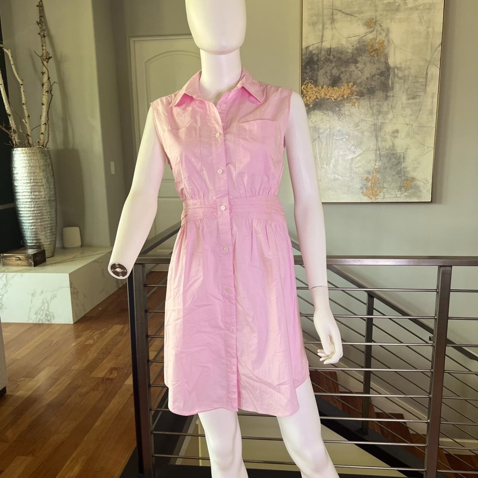 image of Derek Lam 10 Crosby Cora Cotton Shirtdress In Light Pink, Women's (Size XS)