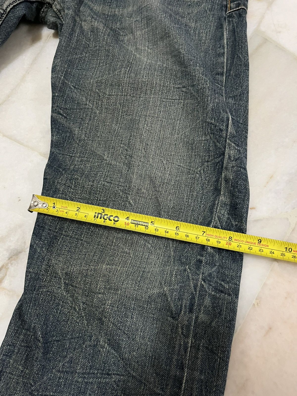 Japanese Brand DOUBLE WAIST DOMINATE HANDCRAFTED DISTRESED DENIM Size US 32 / EU 48 - 19 Thumbnail