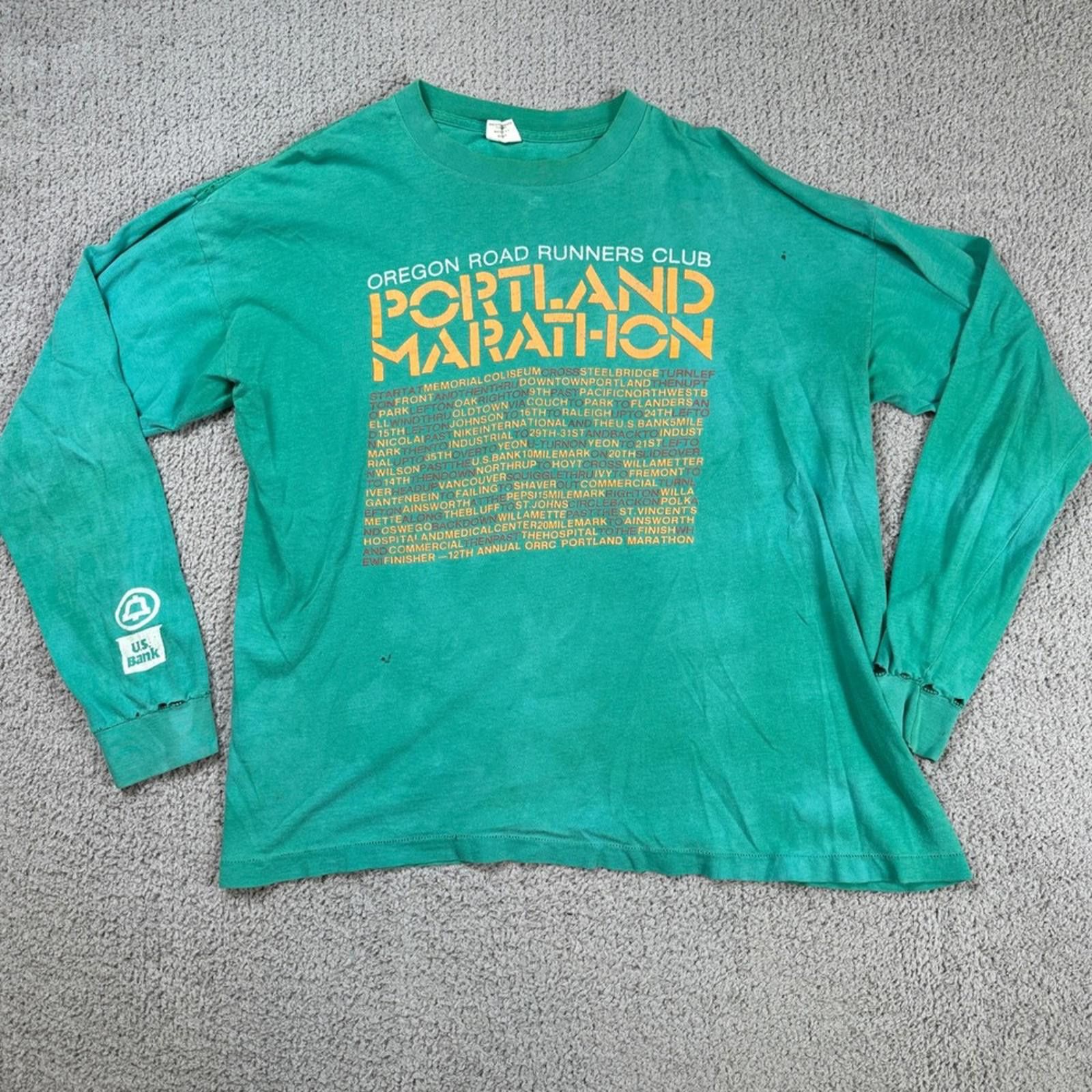 Britt Bolton Vintage 1980s Oregon Road Runners Portland Marathon T Shirt Size US XXL / EU 58 / 5 - 1 Thumbnail