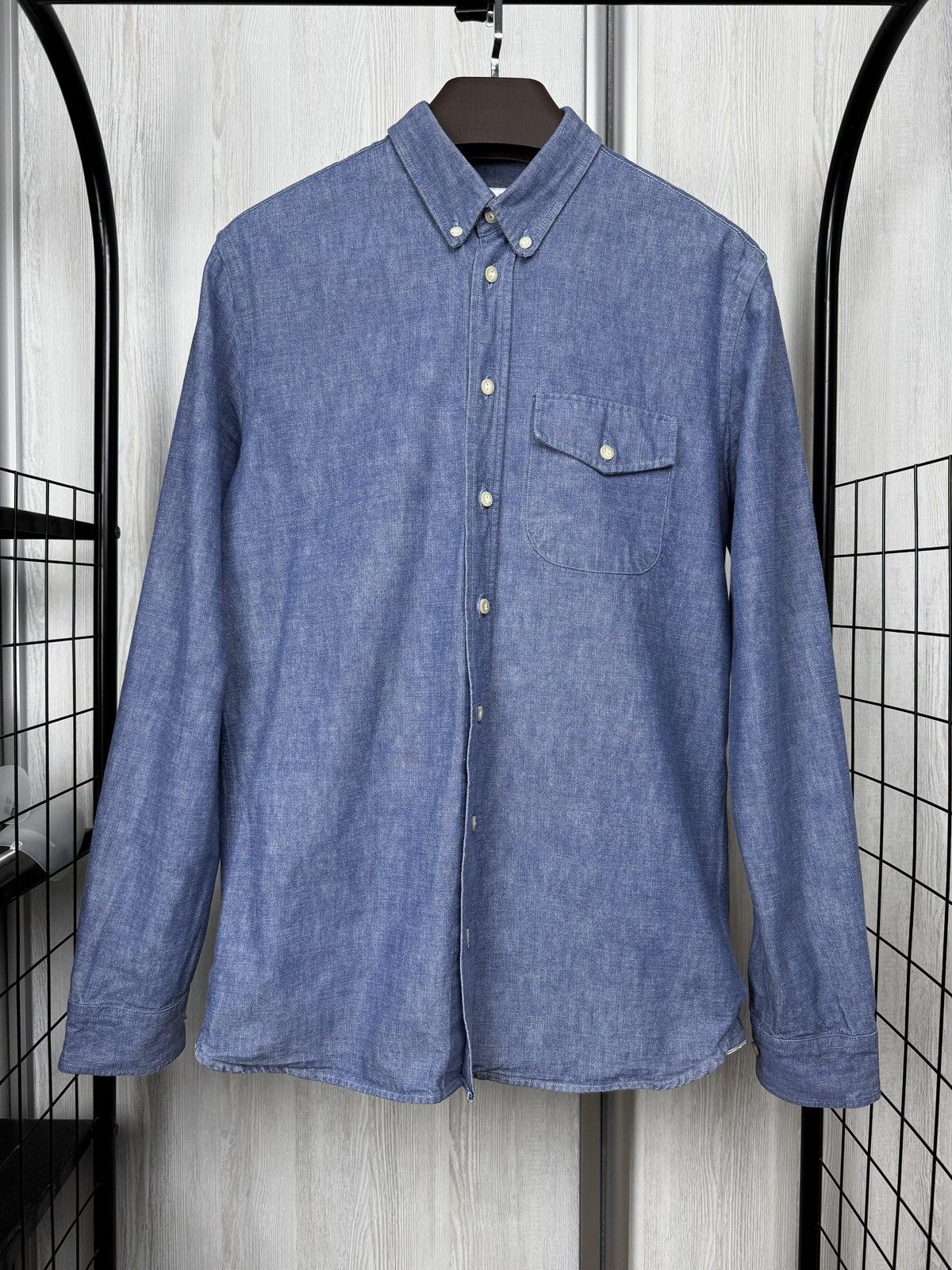 Livid LIVID JEANS – RAGNAR JAPAN Blue SELVAGE BUTTON UP Shirt Size US M / EU 48-50 / 2 - 2 Thumbnail