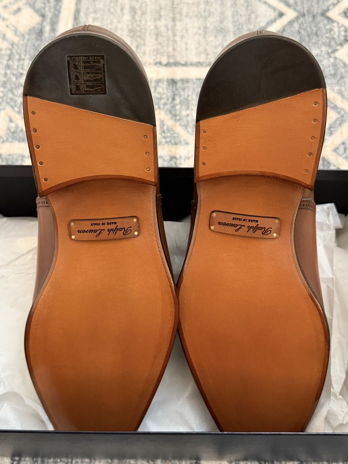 Ralph Lauren Purple Label RL Purple Label Denver Burnished Calfskin Cap-Toe Shoes Size US 11.5 / EU 44-45 - 7 Thumbnail