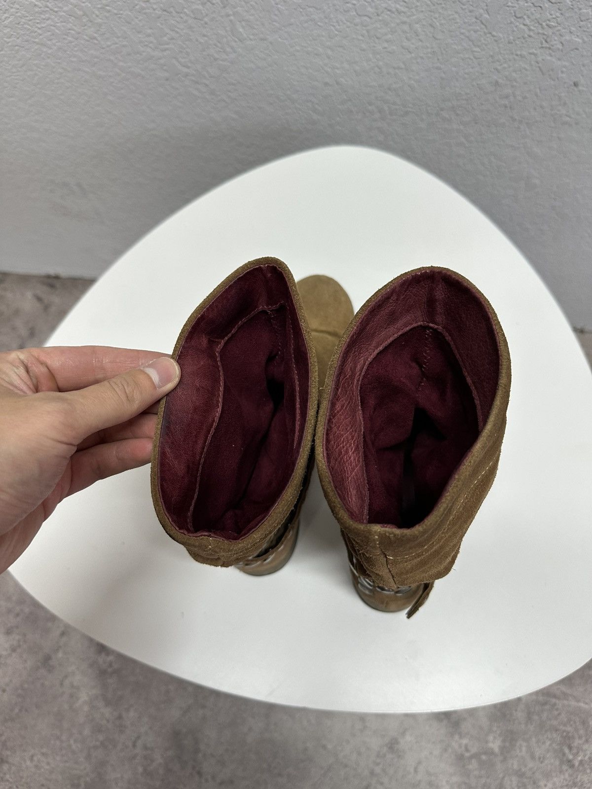 Japanese Brand Vintage AS98 Style Suede Leather Buckle Boots Shoes Biker Size US 7.5 / EU 40-41 - 11 Thumbnail