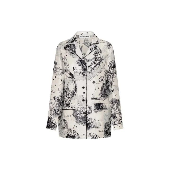Dior Dior Zodiac Print Silk Pajama Top 0079 Size XS / US 0-2 / IT 36-38 - 1 Thumbnail