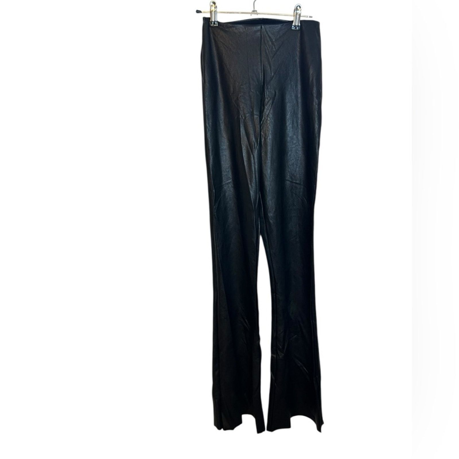 Commando Commando High Waisted Black Faux Leather Flare Pants Size 30" / US 8 / IT 44 - 2 Thumbnail