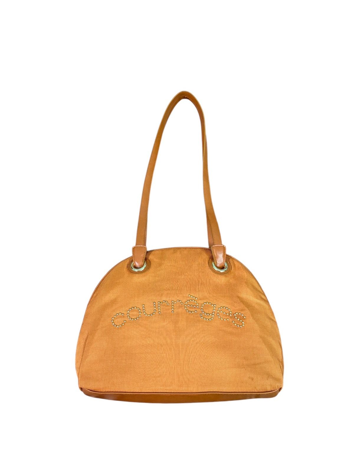 Vintage Courreges Logo Stud Shoulder Bag in Orange, Women's