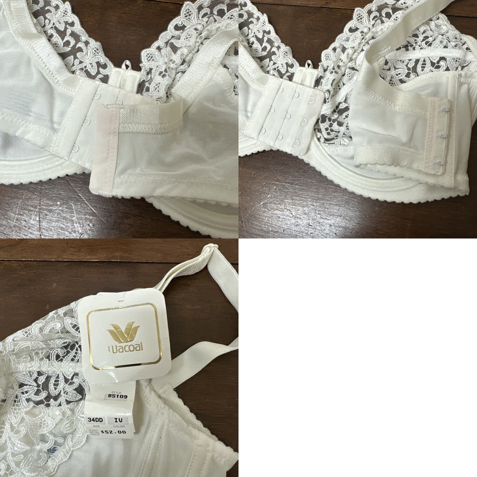 Vintage VINTAGE Wacoal Beige Sheer Lace Nylon Bullet Bra Size 34DD NEW NOS Size ONE SIZE - 8 Thumbnail