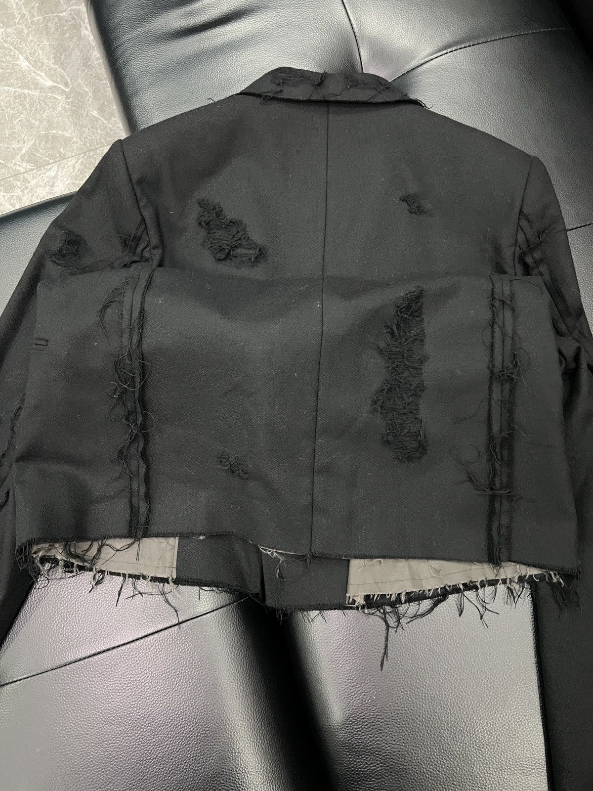 Doublet Doublet SS22 Runway Frayed Distressed Fringe Blazer Size 42L - 6 Thumbnail
