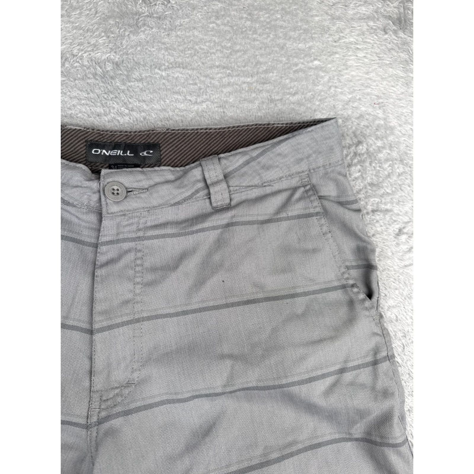 O'Neill O'Neill Shorts Men 34 Gray Stripe Chino Polyester Viscose Blend Beach 34x10 Shorts Men Gray Stripe Chino Polyester Viscose Beach 34 Size US 34 / EU 50 - 5 Thumbnail