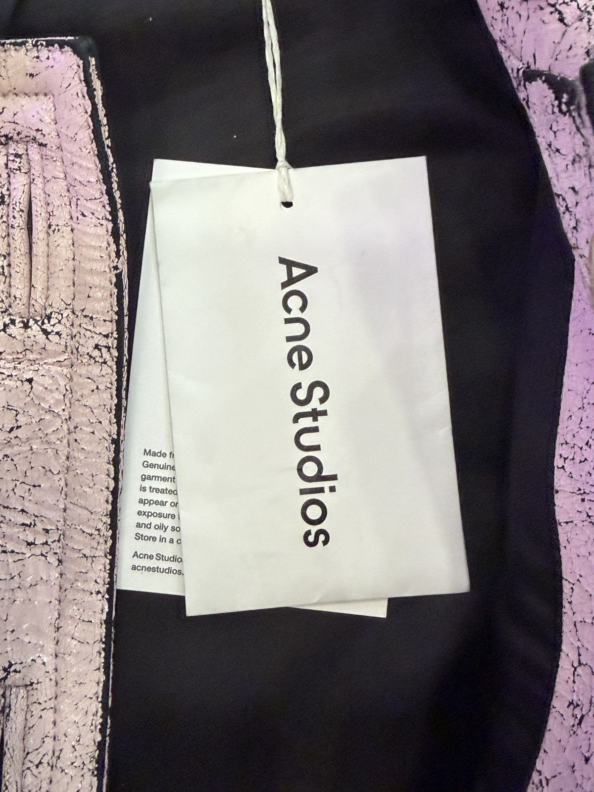 Acne Studios Acne Studios Pink Cracked Leather Studded Coat Jacket Size S / US 4 / IT 40 - 6 Thumbnail