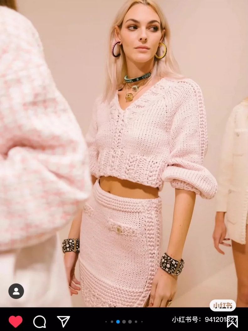 Chanel Chanel Pink thick knitted skirt Size 25" / US 0 / IT 36 - 8 Thumbnail