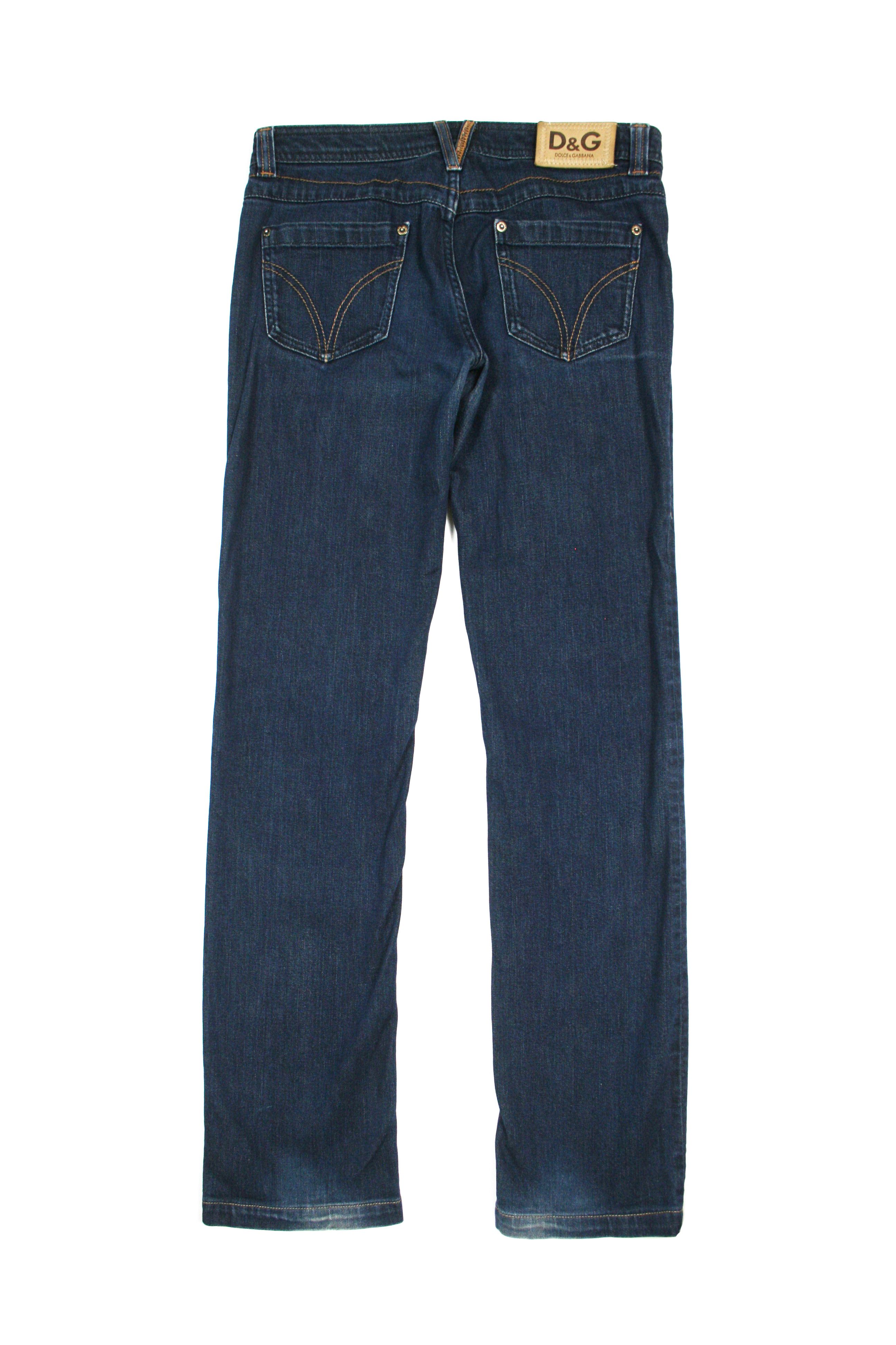 Dolce & Gabbana 00S Lovely Y2K Straight Jeans Vintage Size 27" / US 4 / IT 40 - 2 Thumbnail