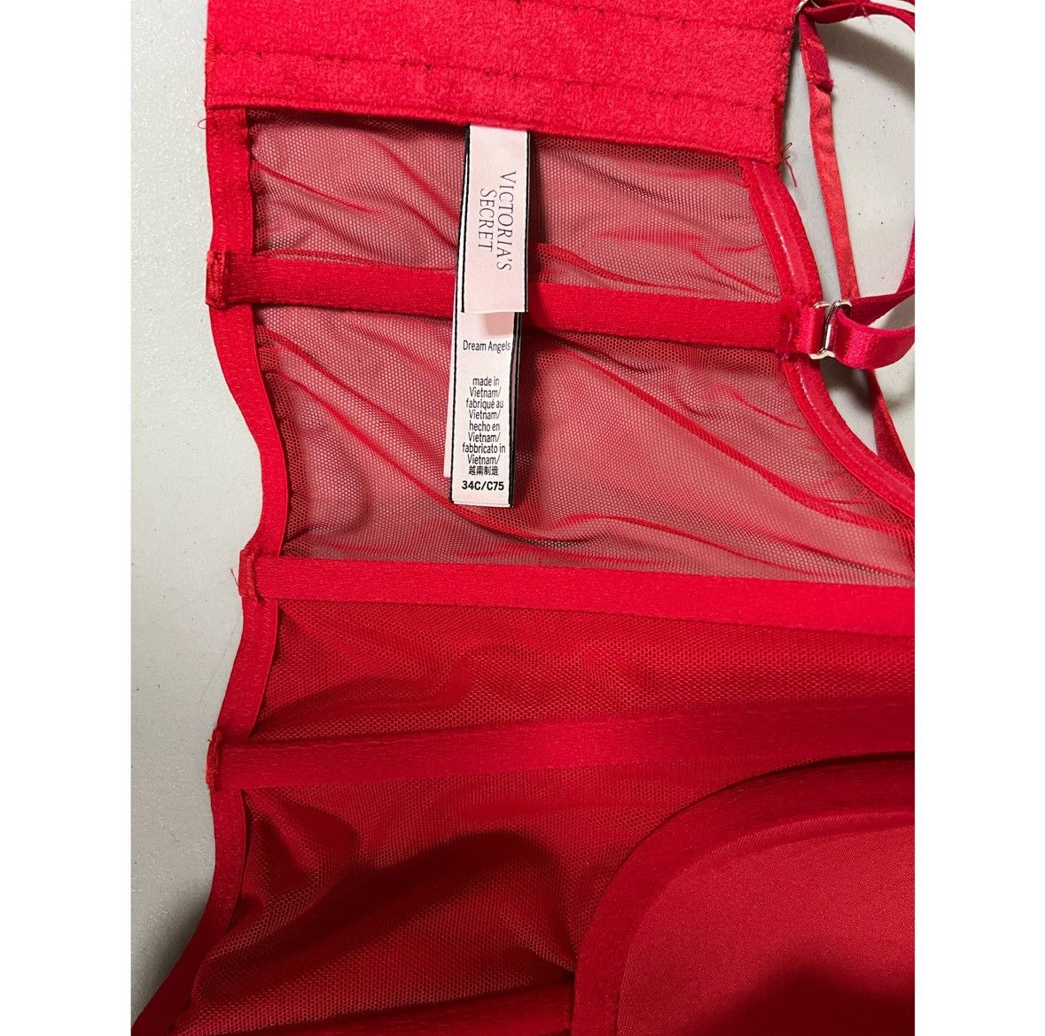 Victoria's Secret Victoria’s Secret Red Satin Diamond Lingerie Bra Size 34C ♥️✨ Size S / US 4 / IT 40 - 3 Thumbnail