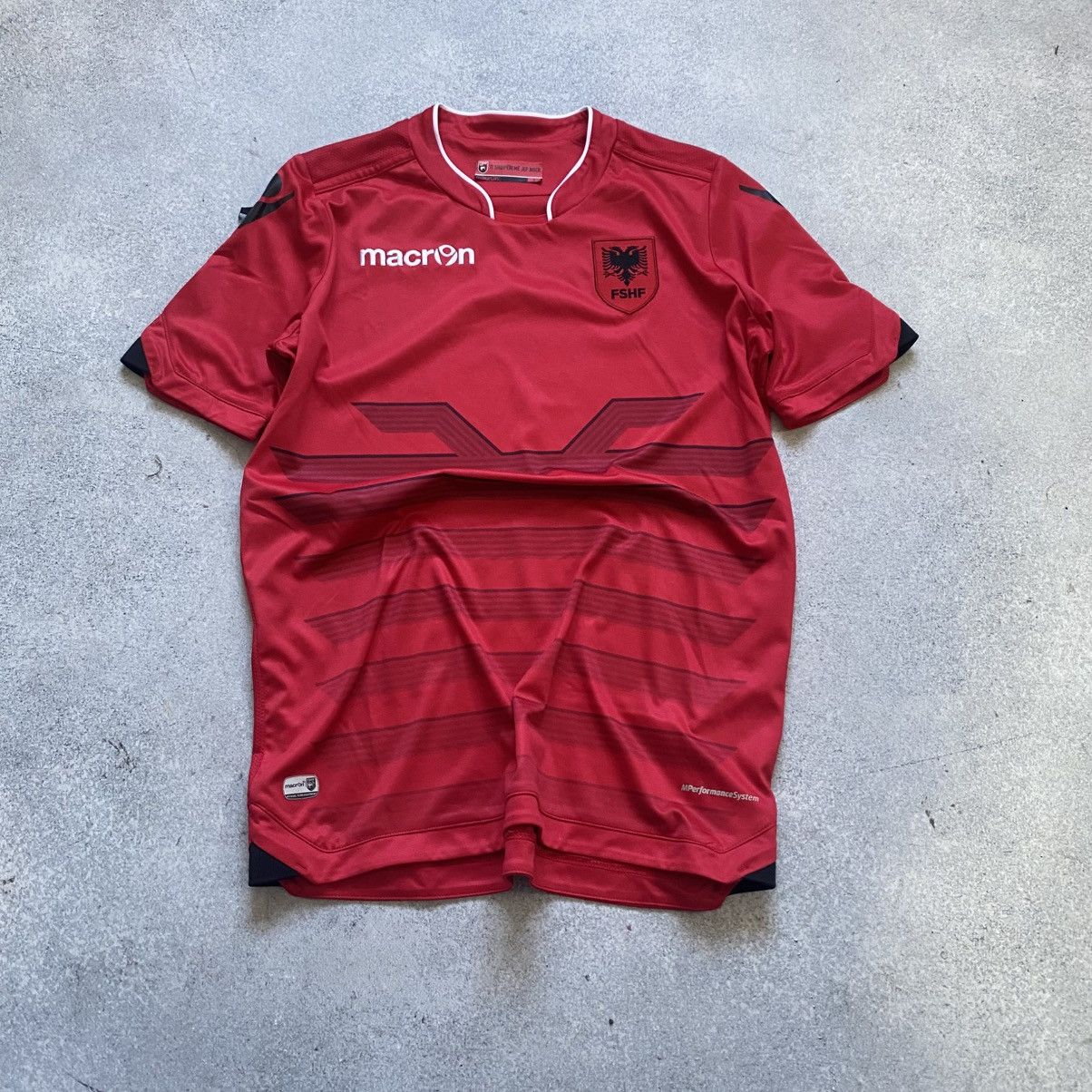 Macron Macron Albania Soccer Jersey Euro World Cup Retro Football Size US S / EU 44-46 / 1 - 1 Thumbnail