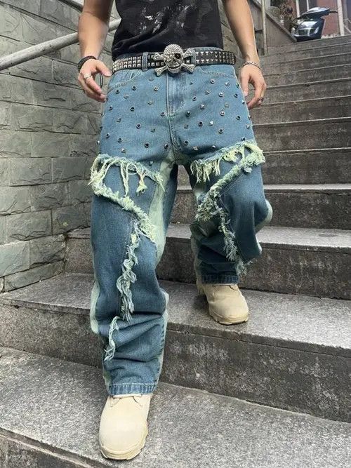 Designer × Japanese Brand × Vintage Washed Distressed Baggy Unique Y2k Edge Size US 32 / EU 48 - 2 Thumbnail