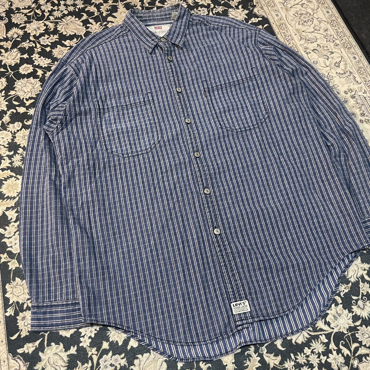 Levi's × Levi's Vintage Clothing × Vintage Levi’s Denim Check Shirt Vintage 90s Size US L / EU 52-54 / 3 - 3 Thumbnail