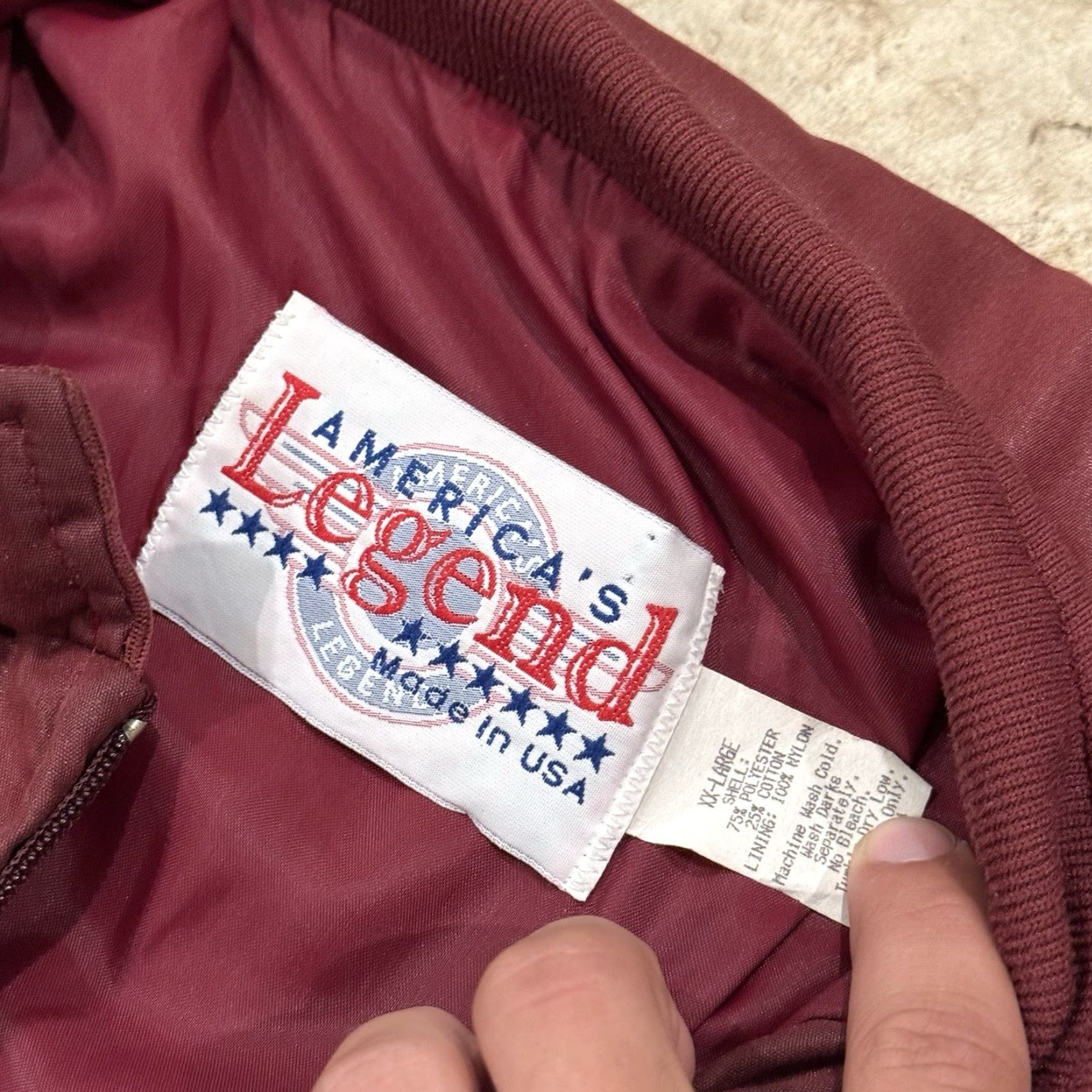 Vintage VINTAGE America's Legend Meguiar's Jacket Bomber Jacket Adult 2XL Burgundy USA Mens Size US XXL / EU 58 / 5 - 3 Thumbnail