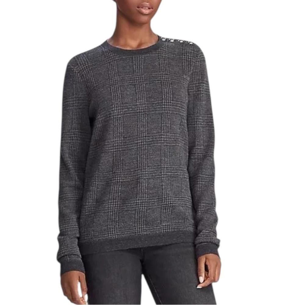 Lauren Ralph Lauren Lauren Ralph Lauren Plaid Size 100% Wool Multi Gray Sweater Size XXL / US 16-18 / IT 52-54 - 7 Thumbnail